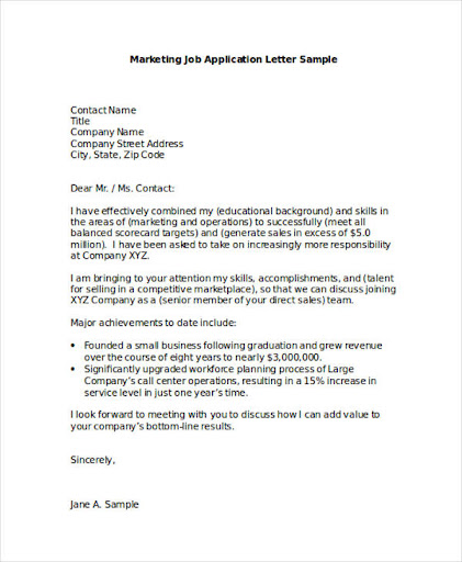 job application letter samples kenya