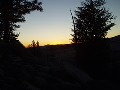 sunset at sunrise and still an hour's hiking to go!
