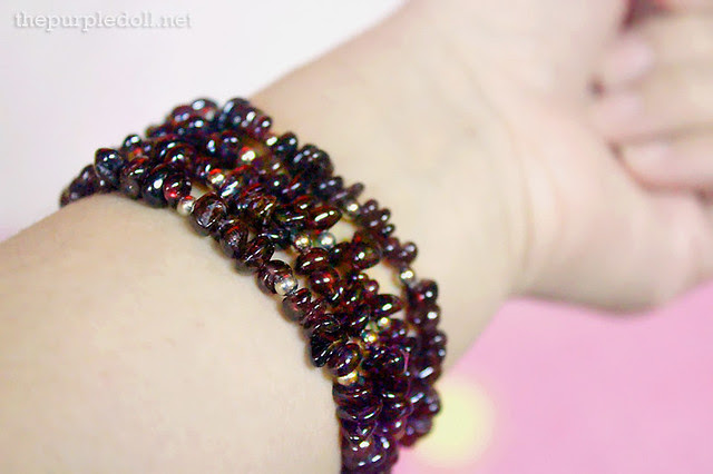 Green Halo Garnet Crystal Bracelet when worn