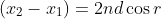 \left ( x_{2}-x_{1} \right )=2nd\cos r