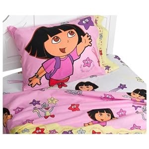 Dora Bedding: Dora the Explorer Twin Sheet Set -- Catching Stars Price ...