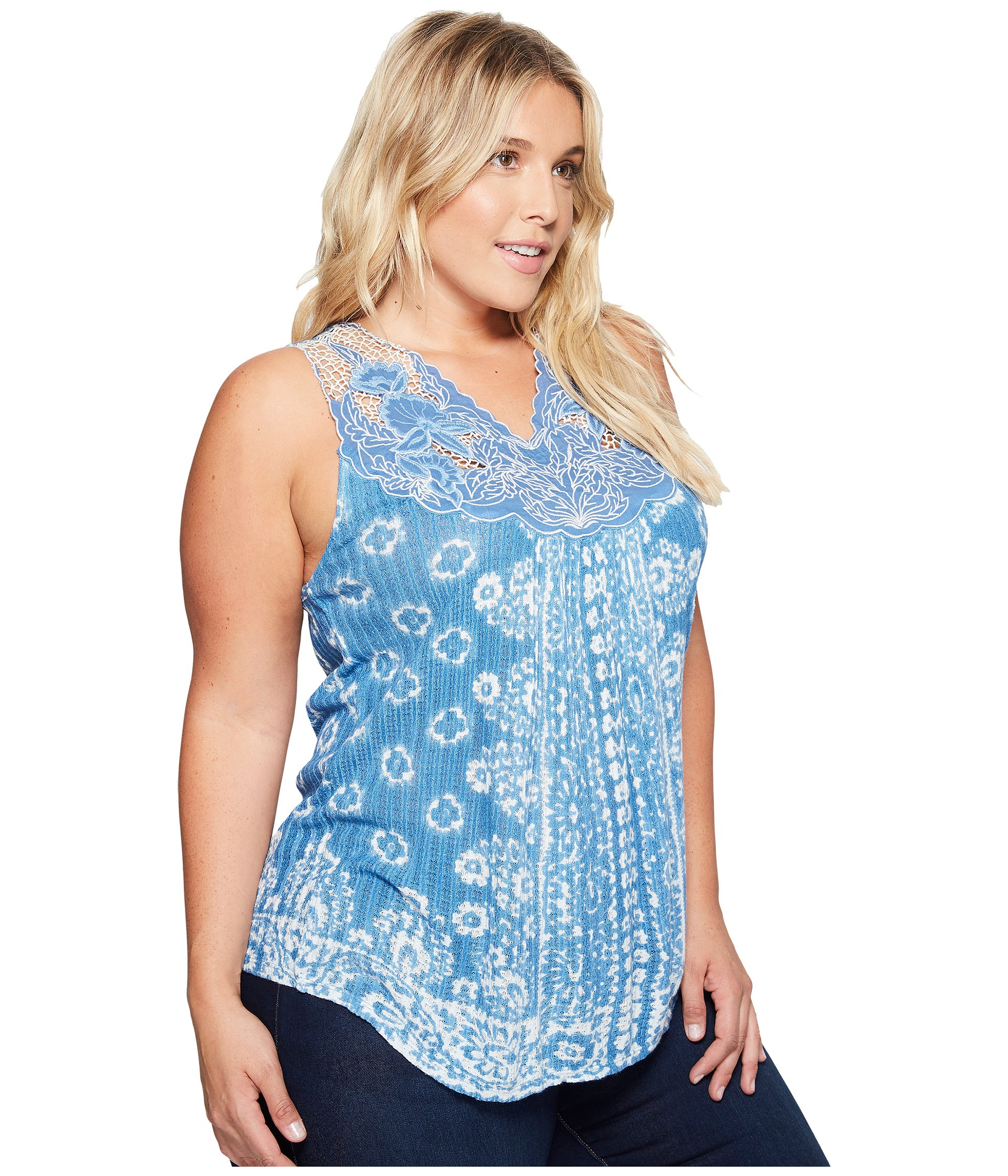 Buy plus size floral tank top with where womans clothes stores online ...