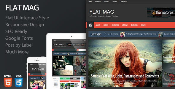 Flat Mag - Themeforest Responsive Magazine Blogger Template