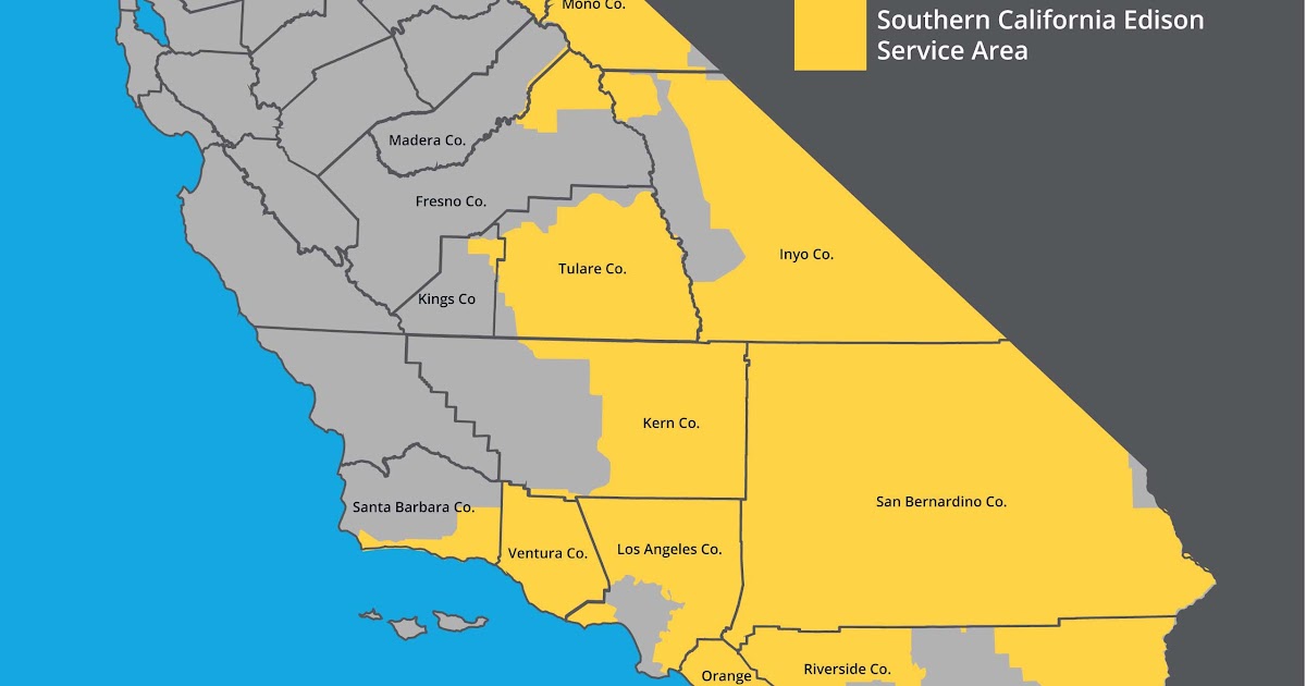 Southern California Edison Territory Map  Printable Map