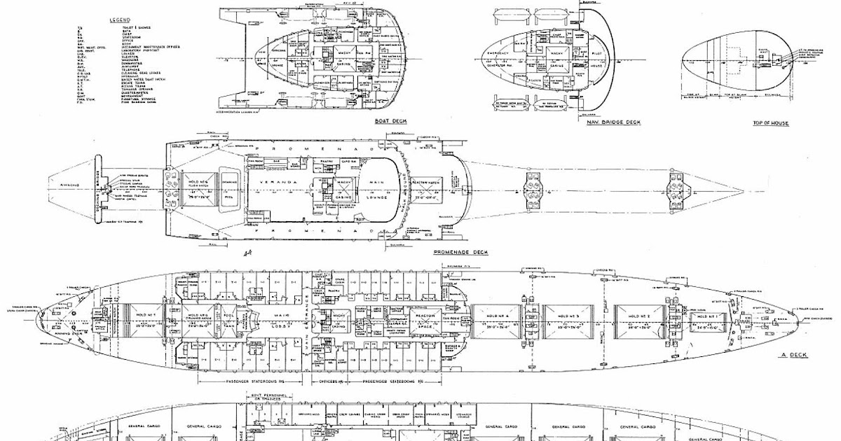 Ship General Arrangement Plans | center boat building plans and kits
