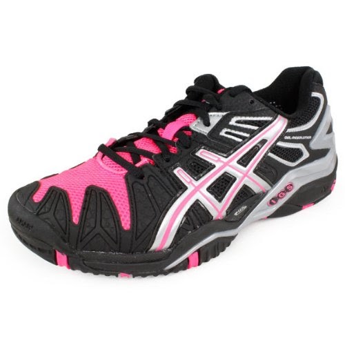 ASICS Women&#39;s Gel-Resolution 5 Tennis Shoe,Black/Hot Pink/Silver,8.5 M US on sale ~ 87Nmfjeuofds