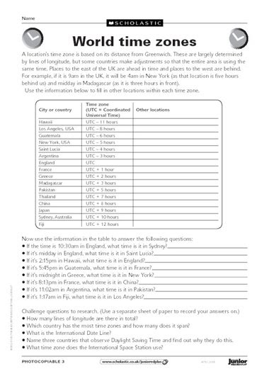 time worksheet: NEW 808 TIME ZONES WORKSHEET KS2