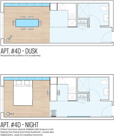 The floor plan of the apartment shown in the rendering above.