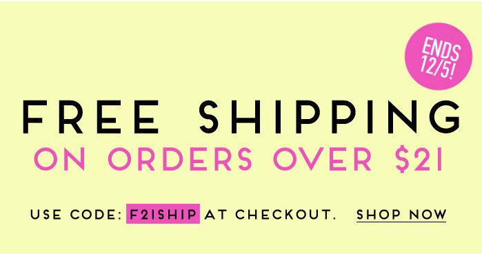 forever 21 free shipping coupon