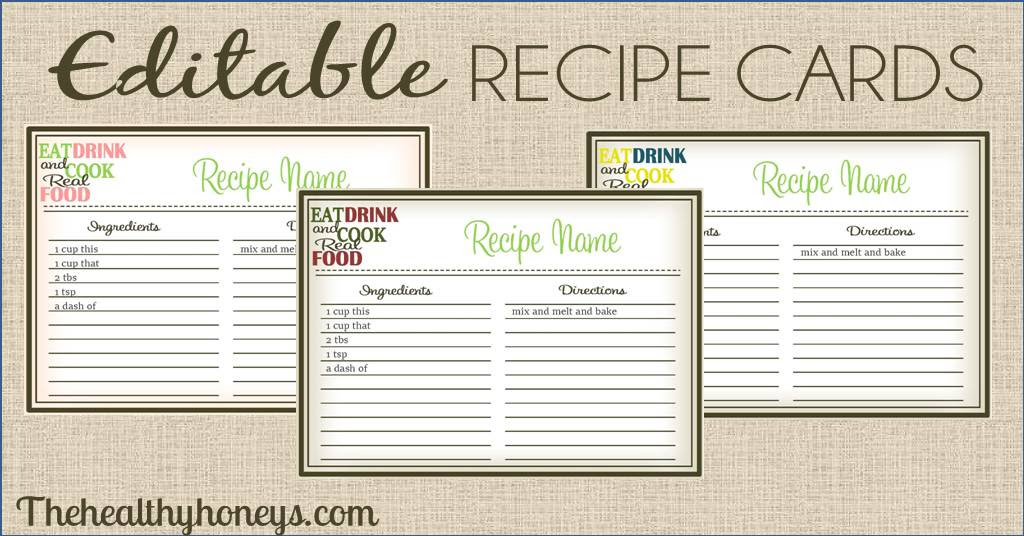 Free Printable Editable Recipe Cards