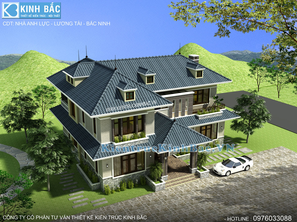 Phối cảnh thiết kế biệt thự 2 tầng KT03317 góc view 3 Phối cảnh thiết kế biệt thự 2 tầng KT03317 góc view 3