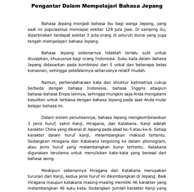 Pidato Bahasa Jepang Tentang Pendidikan