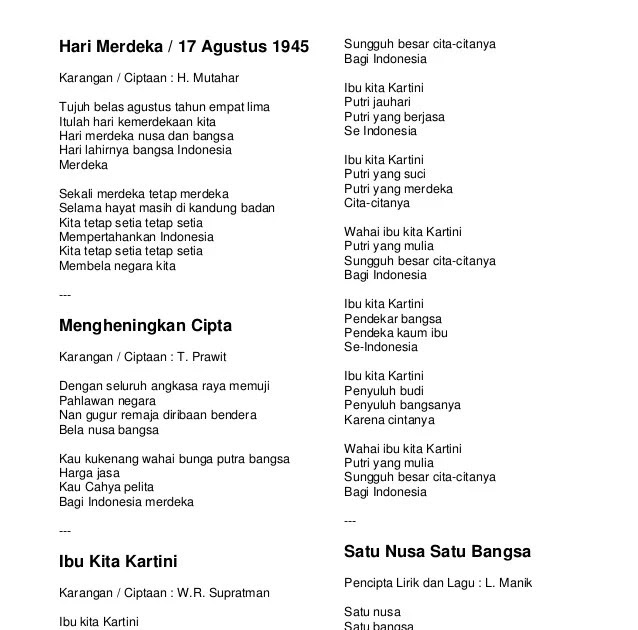 Ide Top Manfaat Lagu 17 Agustus, Info Baru!