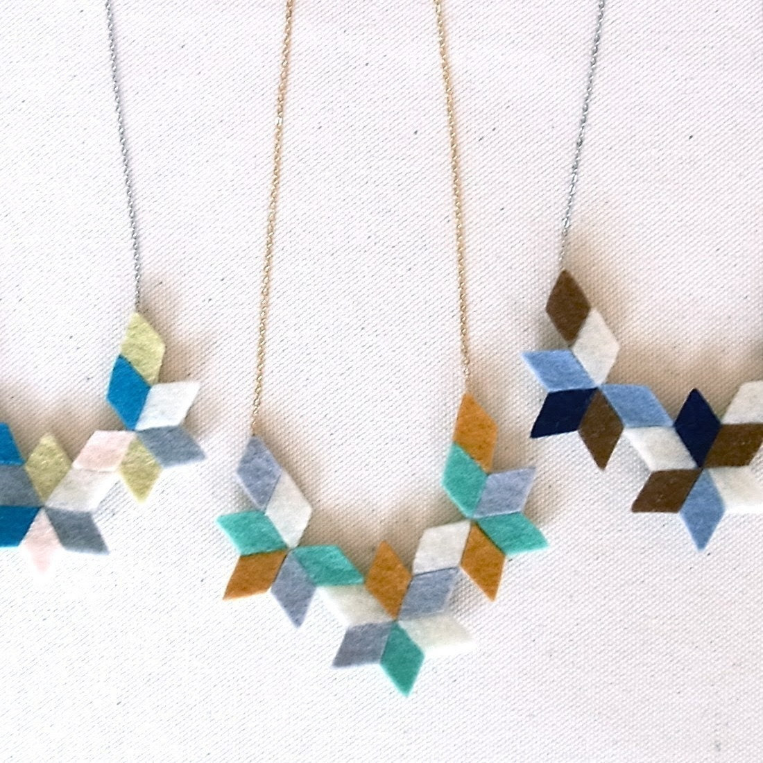 Kaleidoscope felt collage Necklace