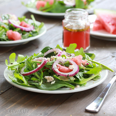 Arugula Salad with Watermelon Vinaigrette