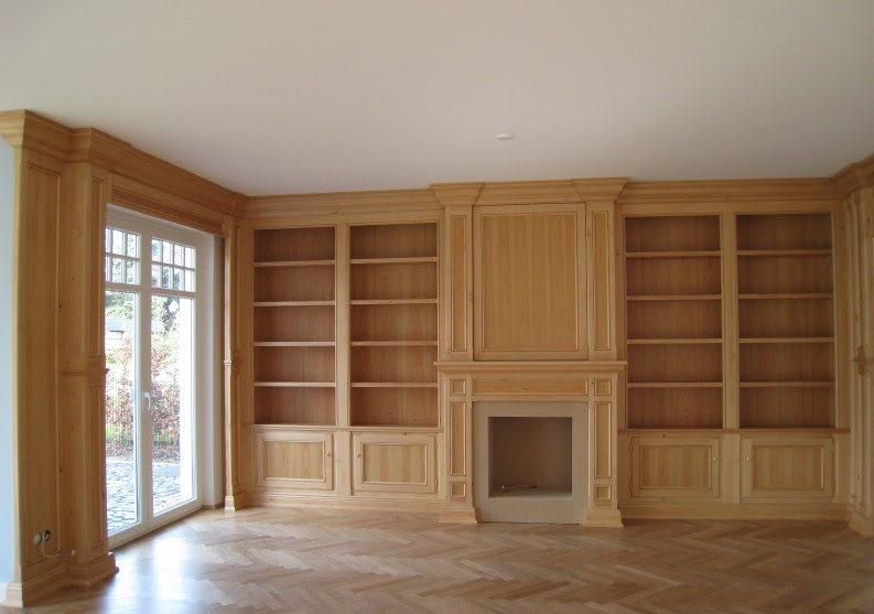 pareti librerie in legno 