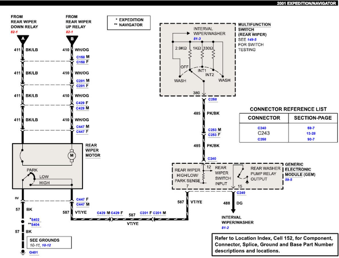 Ford Escape Wiper Wiring schematic and wiring diagram