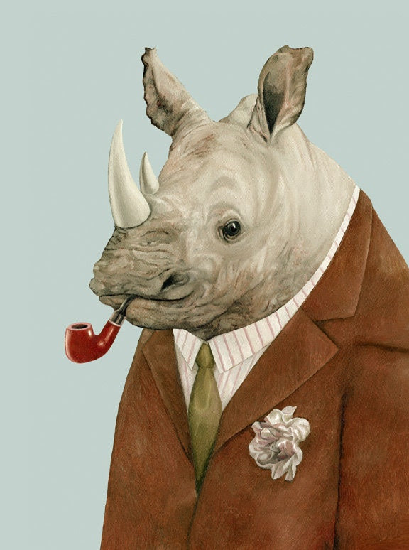Rhino. 8" x 10" archival art print - animalcrew Rhino. 8" x 10" archival art print - animalcrew