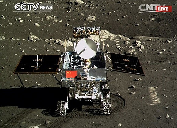 CCTV Yutu rover on the Moon