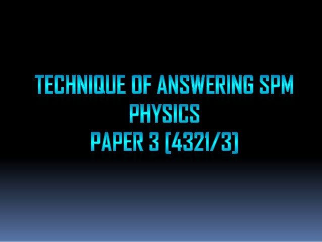 Cara Menjawab Soalan Fizik Kertas 3 - Kecemasan q