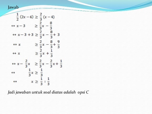 Contoh Soal Persamaan Linear Satu Variabel Bentuk Pecahan - Guru Soal