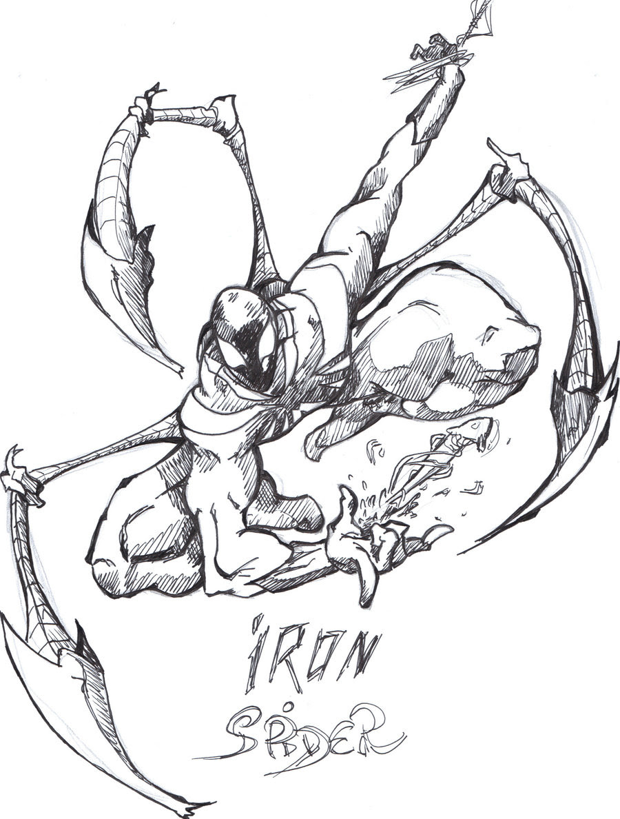 Wefalling Iron Spider Drawing Easy Step By Step