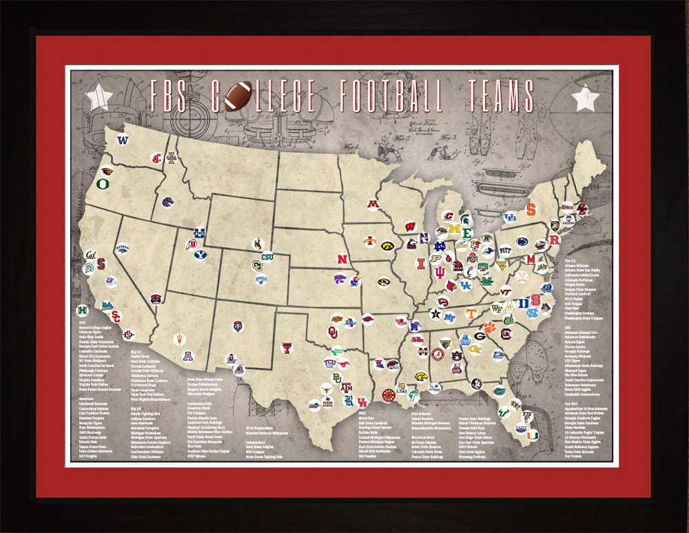 College Football Map Of Teams
