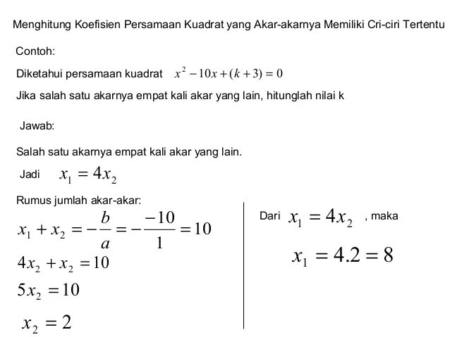 Contoh Soal Menentukan Persamaan Kuadrat Jika Diketahui