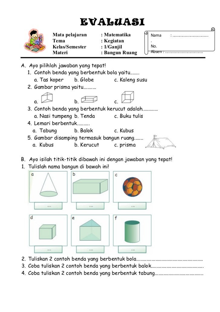 10+ Contoh Soal Matematika Bangun Ruang Kelas 5 Sd - Kumpulan Contoh Soal