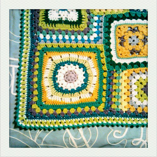 granny square sampler baby blanket