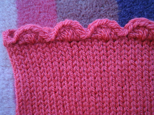 Knitted snood, pomegranate