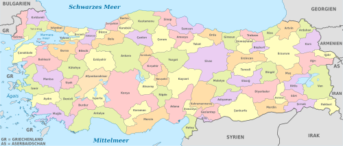 Türkei Karte Städte