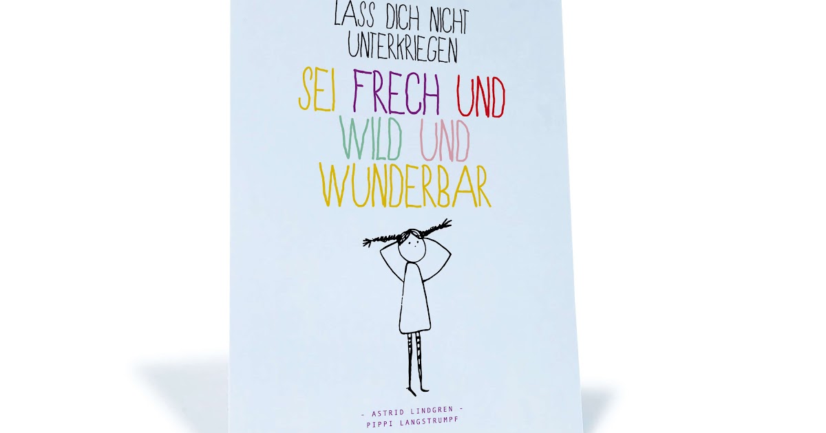 Pippi Langstrumpf Sprüche Postkarte
