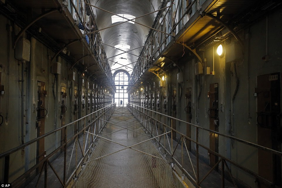 Empty: Paris' infamous La Santé jail has been closed for four years while it undergoes a major revamp