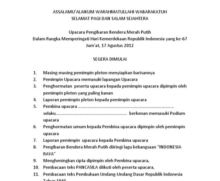 Teks Mc 17 Agustus - Blog Soal