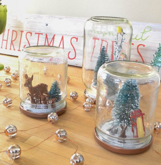 Refresh Living Reuse Glass Jars To Make Christmas Snow Globes