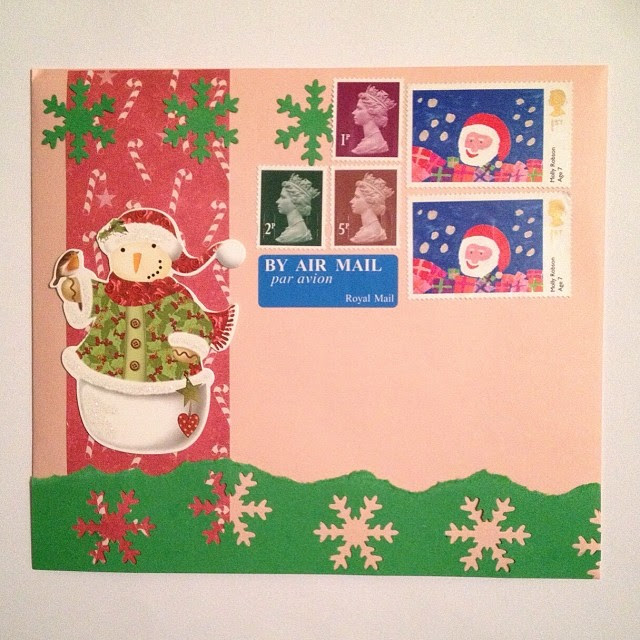 And another decorated envelope. I always worry about not having enough space for addresses. I've no idea why I didn't order some £1.28 stamps. I hope that the post office will have some. #envelope #snailmail #sendmoremail #mail #snailmailrevolution #snowm