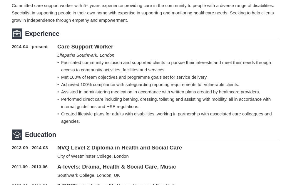 support-worker-cv-examples-no-experience-personal-care-worker-resume