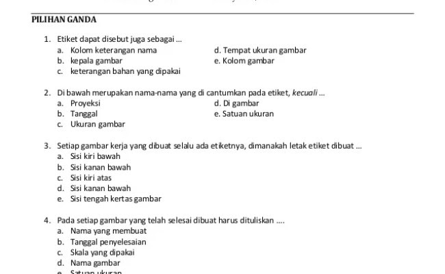 Contoh Soal Desain Grafis Kelas 10 Semester 2 Beserta