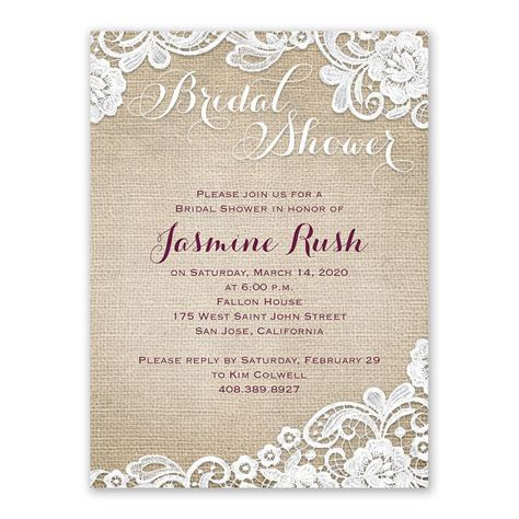 Burlap and Lace Bridal Shower Invitation Ann's Bridal Burlap and Lace Bridal Shower Invitation Ann's Bridal