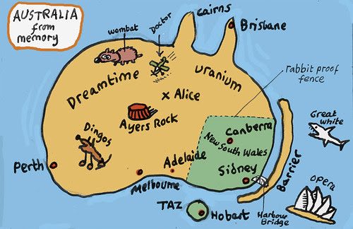 australia map from memory