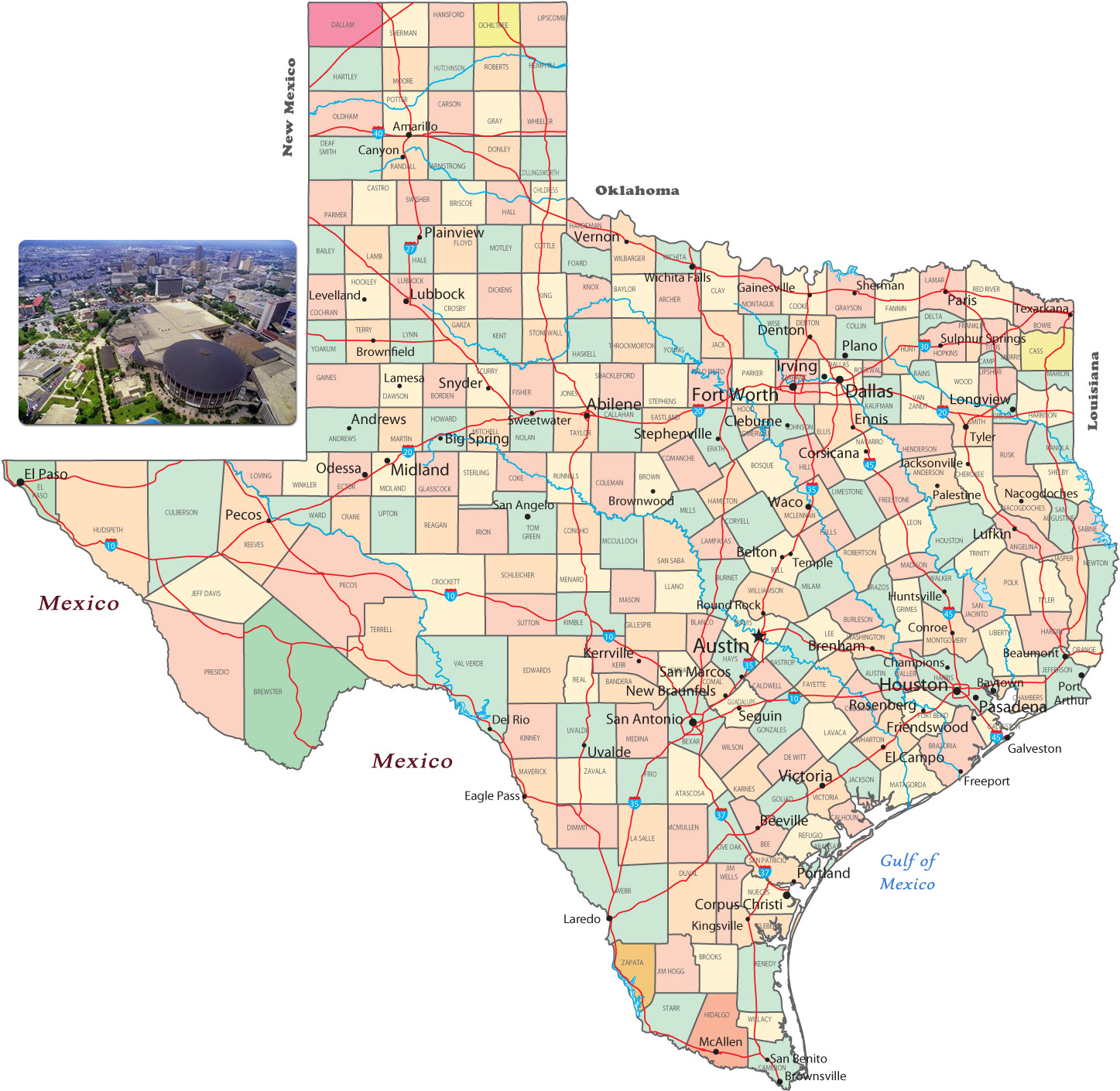 Picture Of Texas On A Us Map