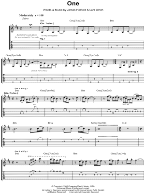 Metallica One Guitar Pro