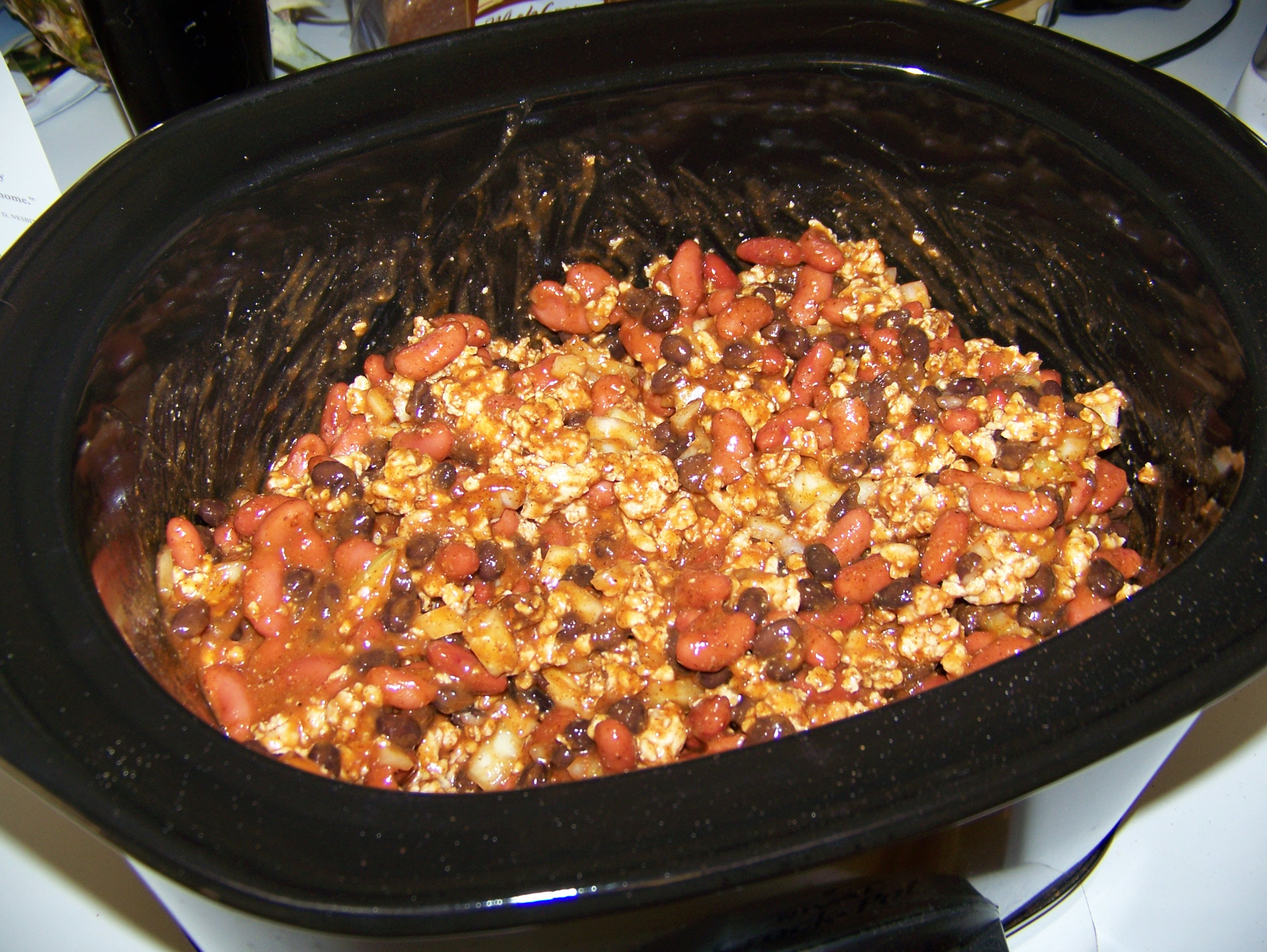 Chili Recipe Crock Pot Easy Beef with Beans Vegetarian Photos Pics ...