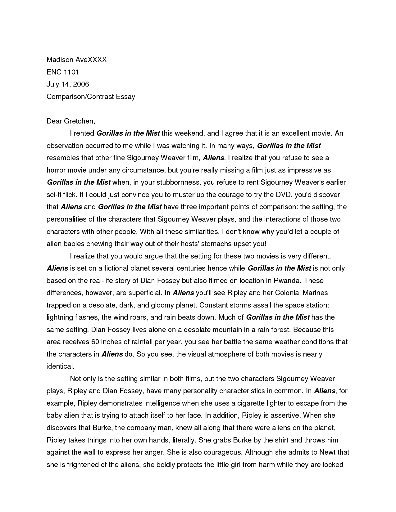 how to write a compare and contrast essay research