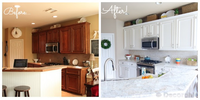 White Painted Kitchen Cabinets Before After Home Design Jobs