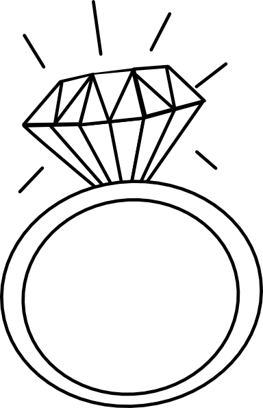 Outline Diamond Ring Svg - Diamond