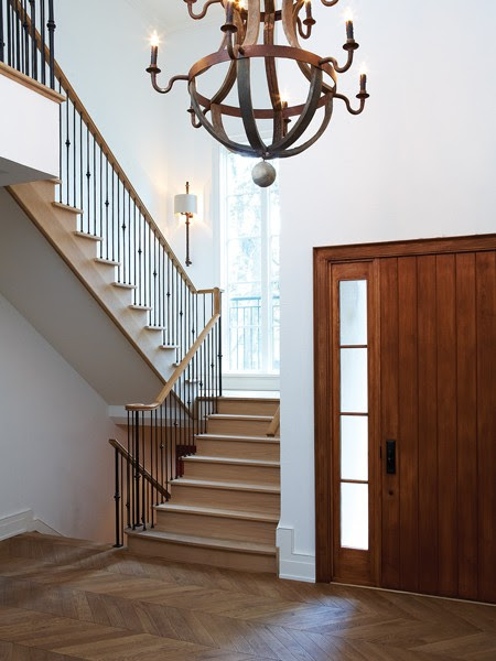 Herringbone Wood Floor - Traditional - entrance/foyer - House & Home