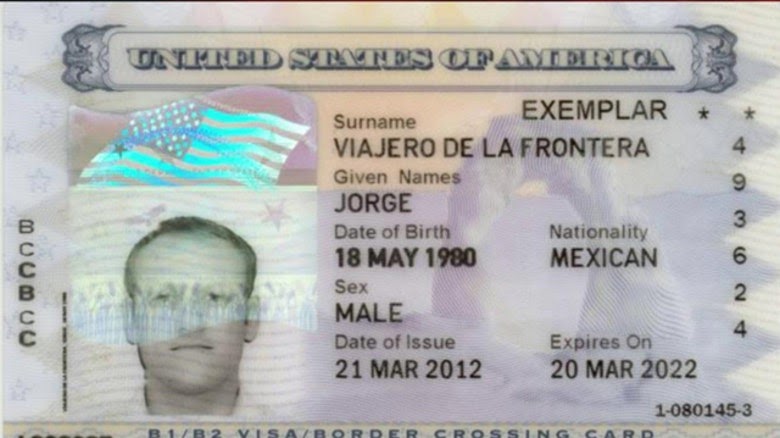 us border crossing card number location