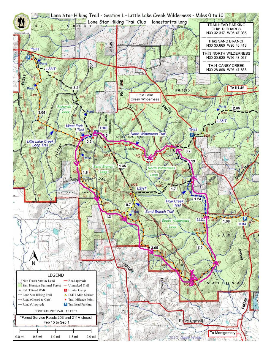 Sam Houston National Forest Trail Map - Maping Resources